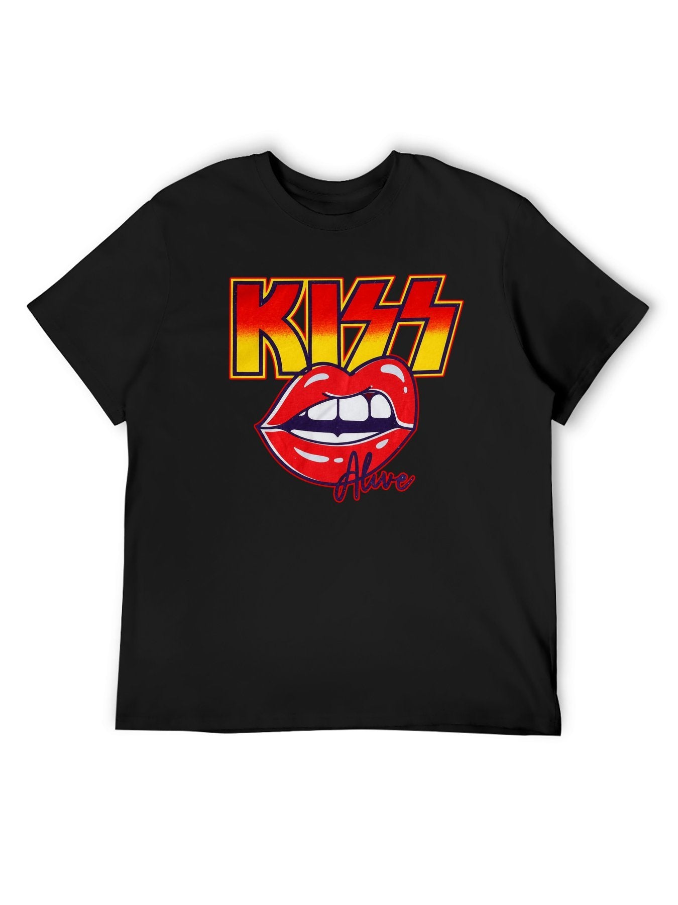 KISS Alive Red Lips Logo Graphic T-Shirt