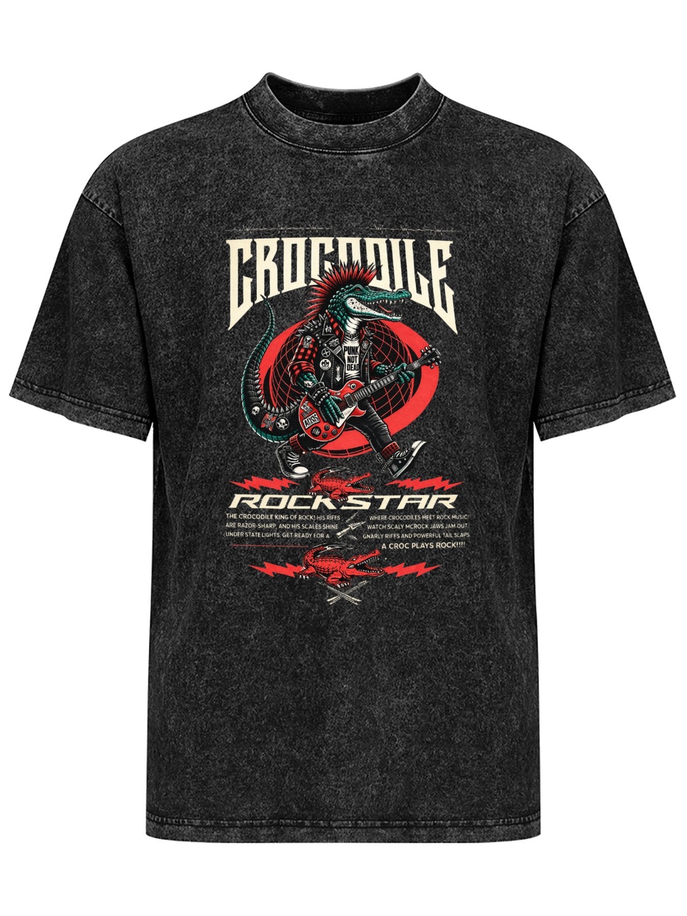 Vintage Washed Crocodile Rock Star Graphic T-Shirt