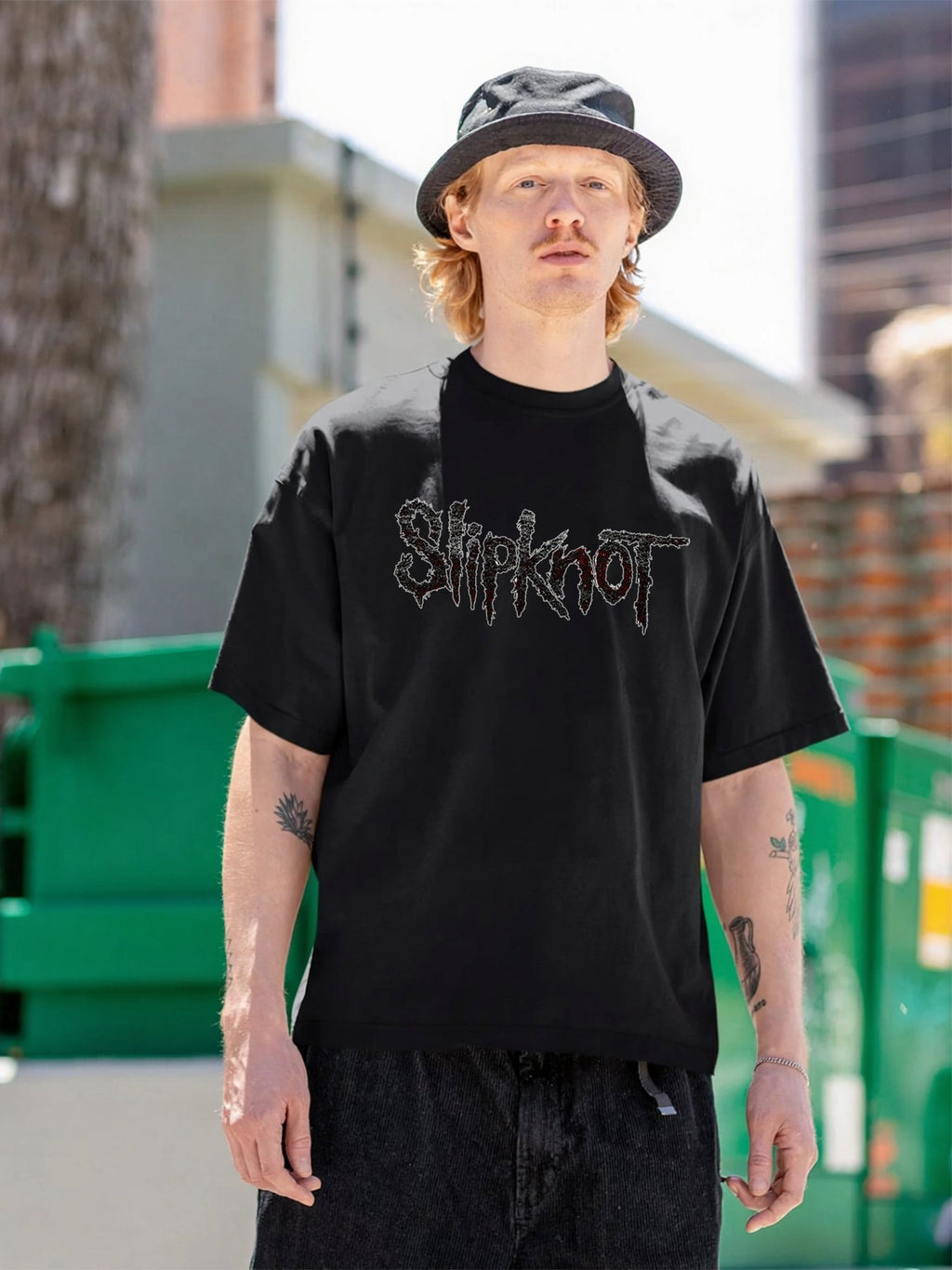 Slipknot Dark Distressed Logo Graphic T-Shirt