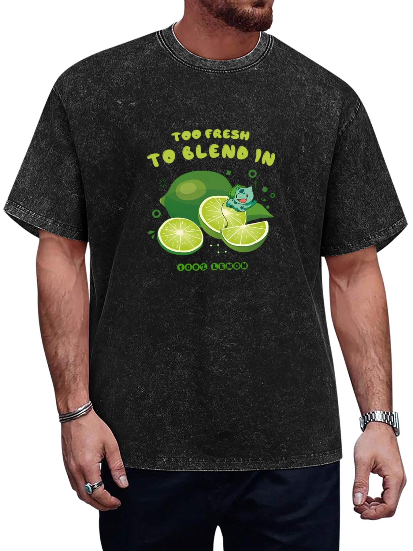 Too Fresh to Blend In Lime Graphic Washed T-Shirt