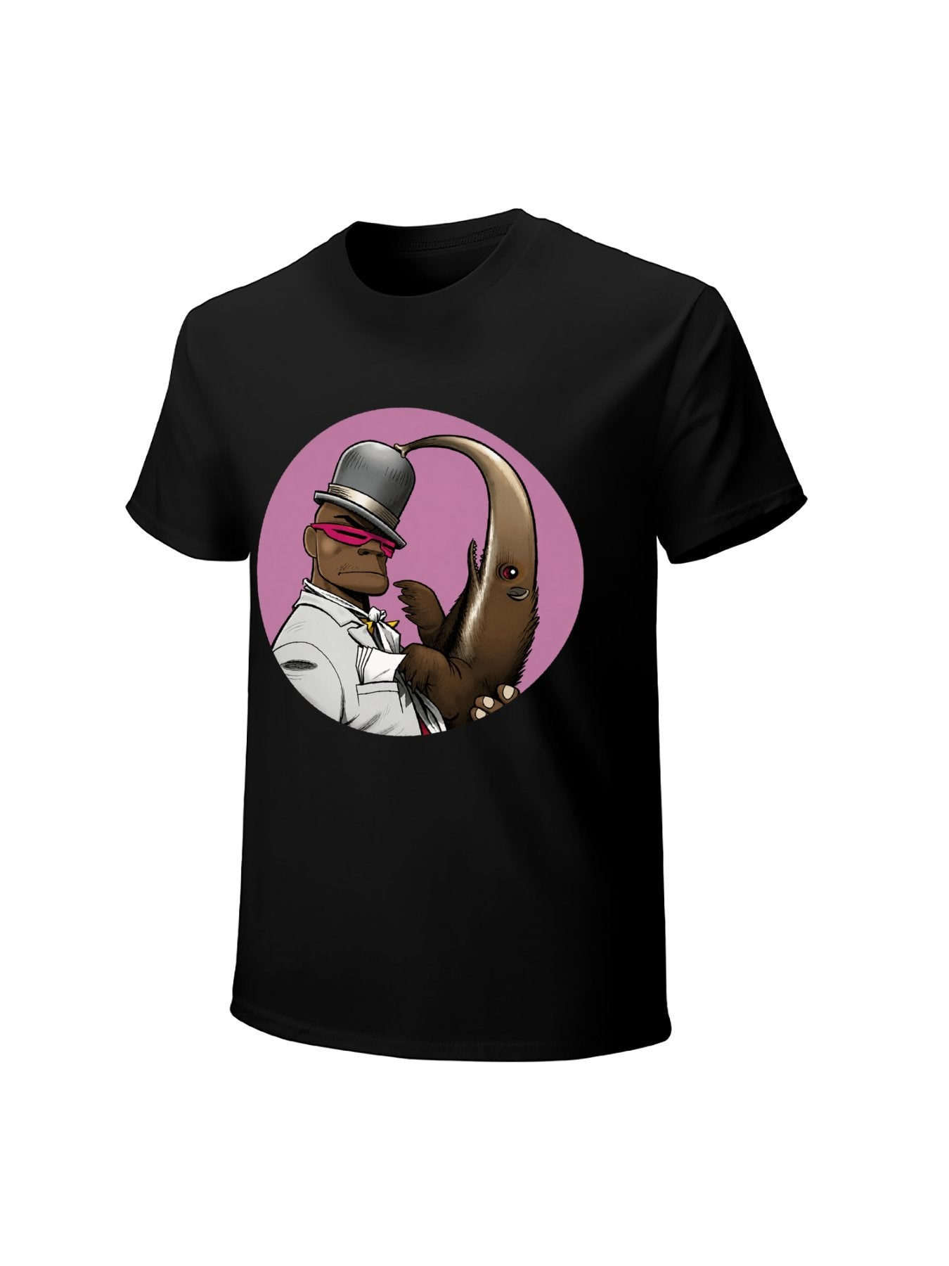 Gorillaz Pink Circle Character Graphic T-Shirt