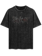 Slipknot Distressed Outline Logo Graphic T-Shirt