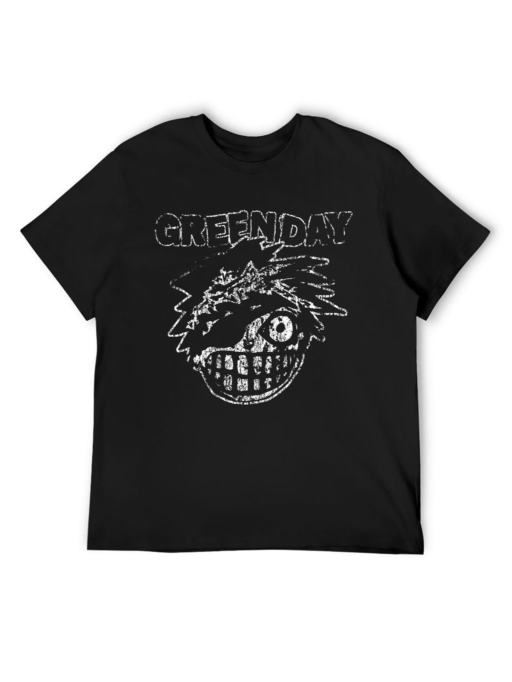 Green Day Distressed Punk Face Vintage Graphic T-Shirt