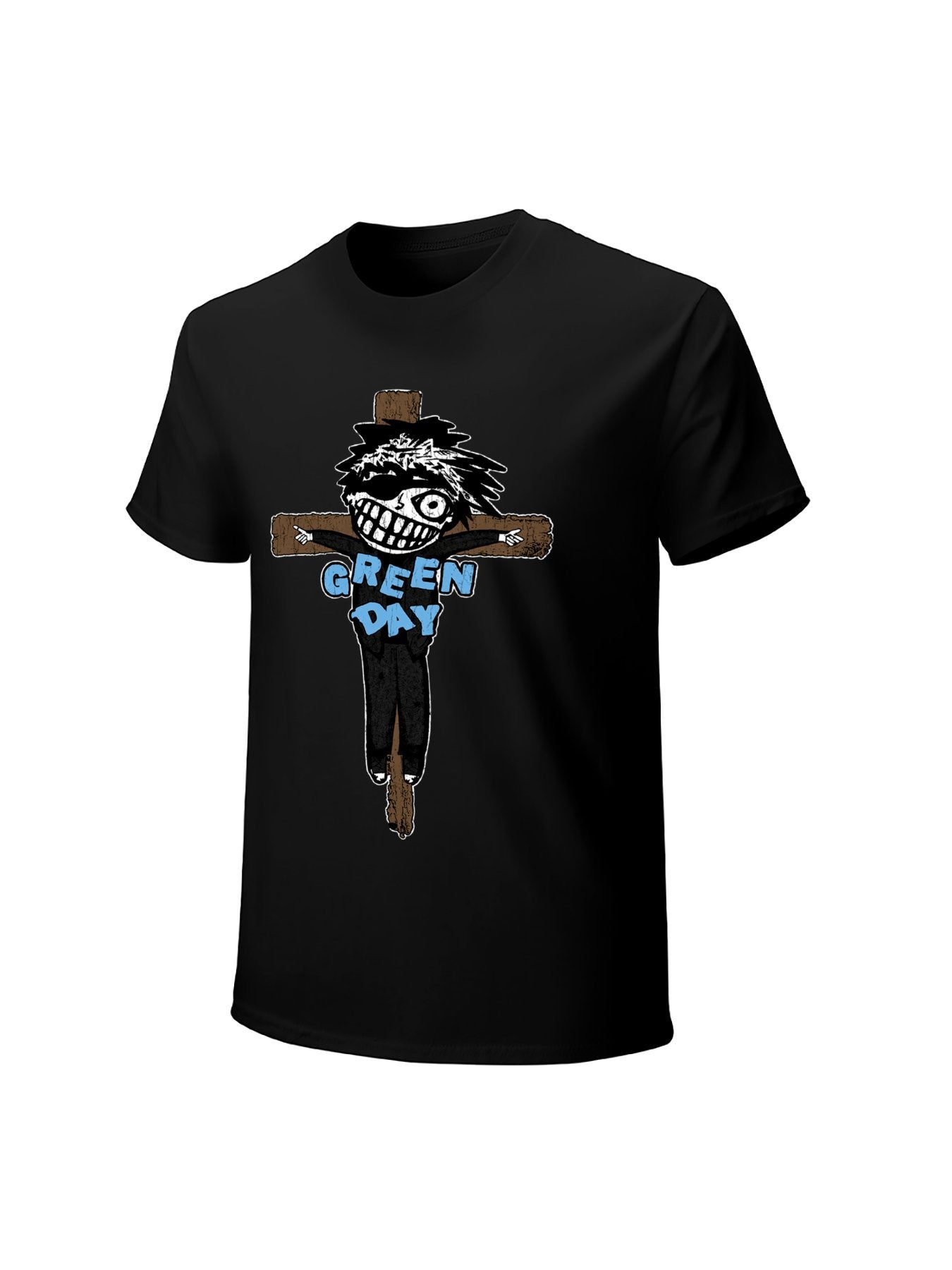 Green Day Punk Cartoon Skull Graphic T-Shirt