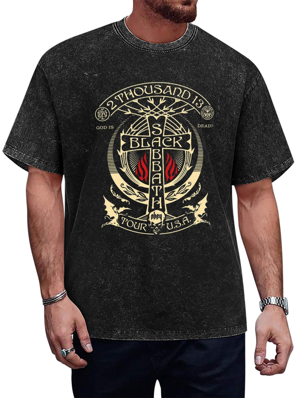Vintage Washed Black Sabbath 2013 Tour Graphic T-Shirt