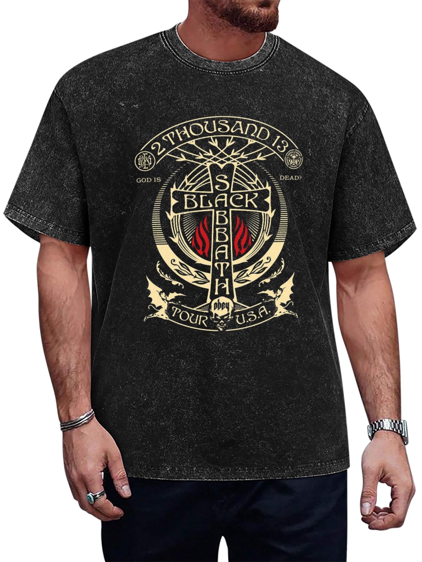 Vintage Washed Black Sabbath 2013 Tour Graphic T-Shirt