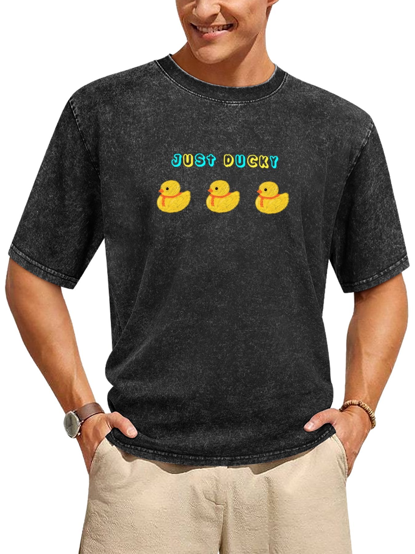 Just Ducky Cartoon Vintage Washed T-Shirt