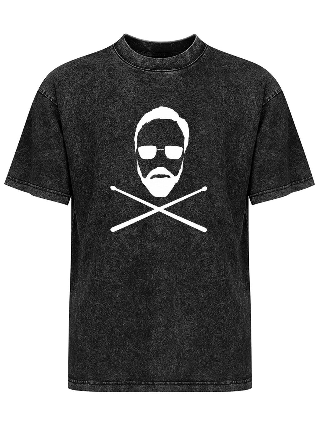 Queen Rock Icon Silhouette Crossed Drumsticks Graphic T-Shirt