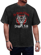 Dragon Rebirth Graphic Vintage Washed T-Shirt