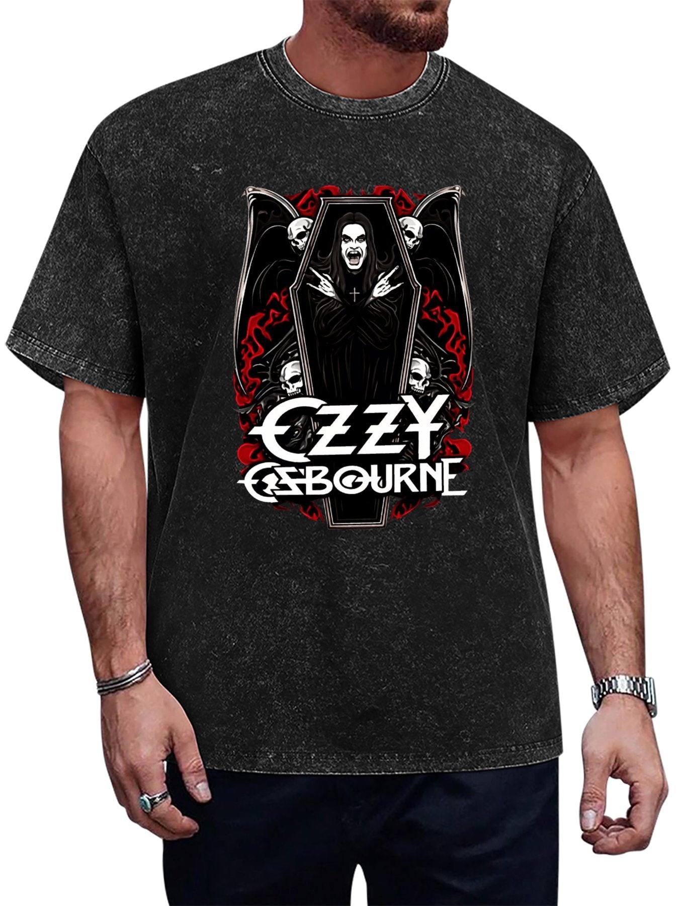 Vintage Washed Ozzy Osbourne Coffin Graphic T-Shirt Main image