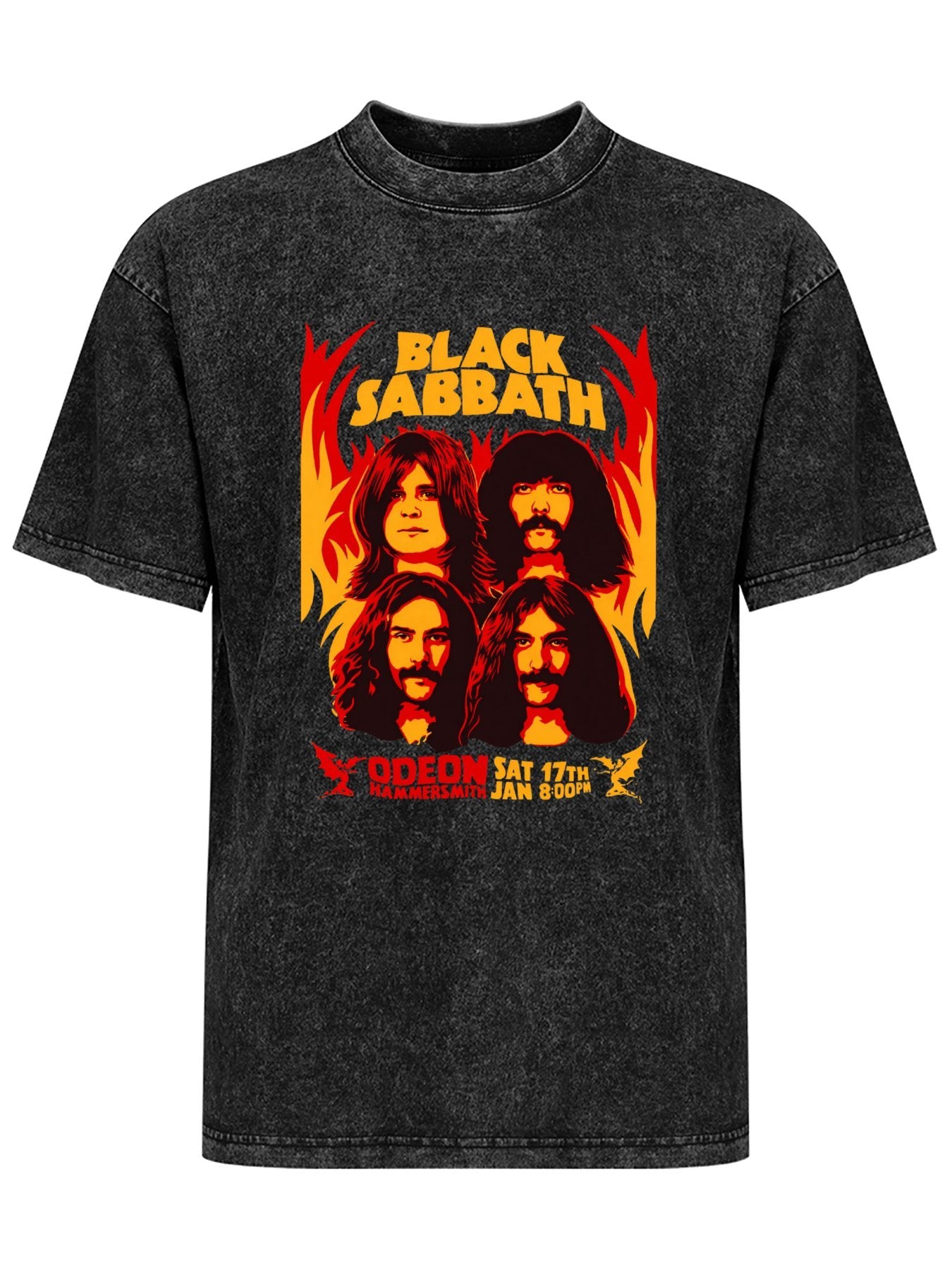 Vintage Washed Black Sabbath Hammersmith Concert Graphic T-Shirt