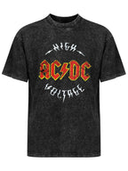 Vintage Washed AC/DC Distressed Logo Graphic T-Shirt