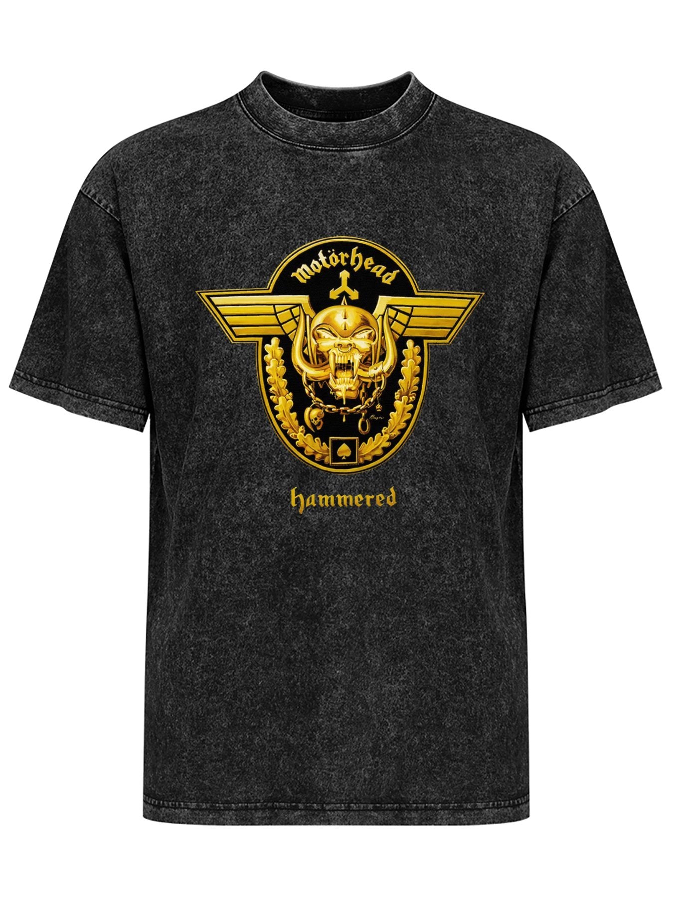 Vintage Washed Motörhead Hammered Gold Emblem Graphic T-Shirt