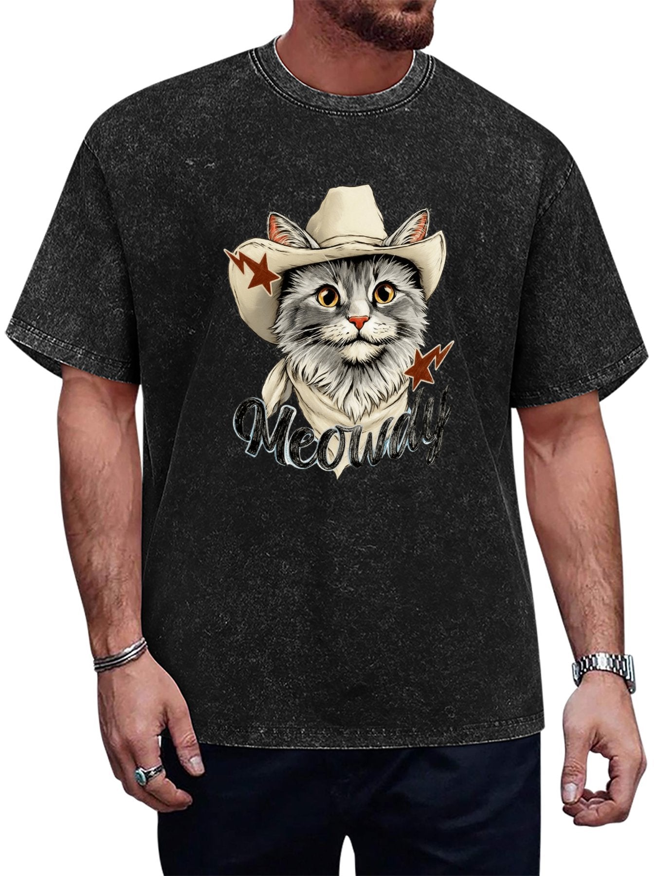 Meowdy Cowboy Cat Vintage Washed T-Shirt Secondary image