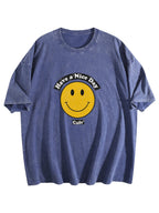 Have a Nice Day Smiley Graphic Washed T-Shirt