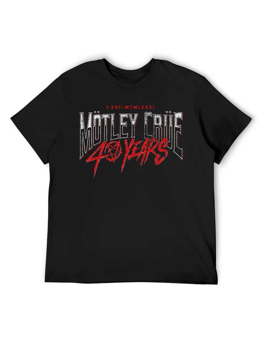 Mötley Crüe 40 Years Distressed Logo Graphic T-Shirt