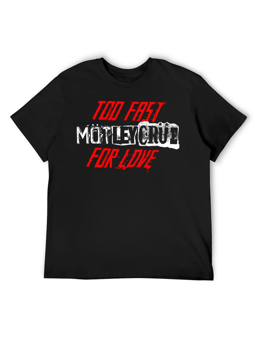 Mötley Crüe Too Fast For Love Distressed Text T-Shirt
