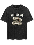 Vintage Washed Whitesnake Coiled Serpent Graphic T-Shirt