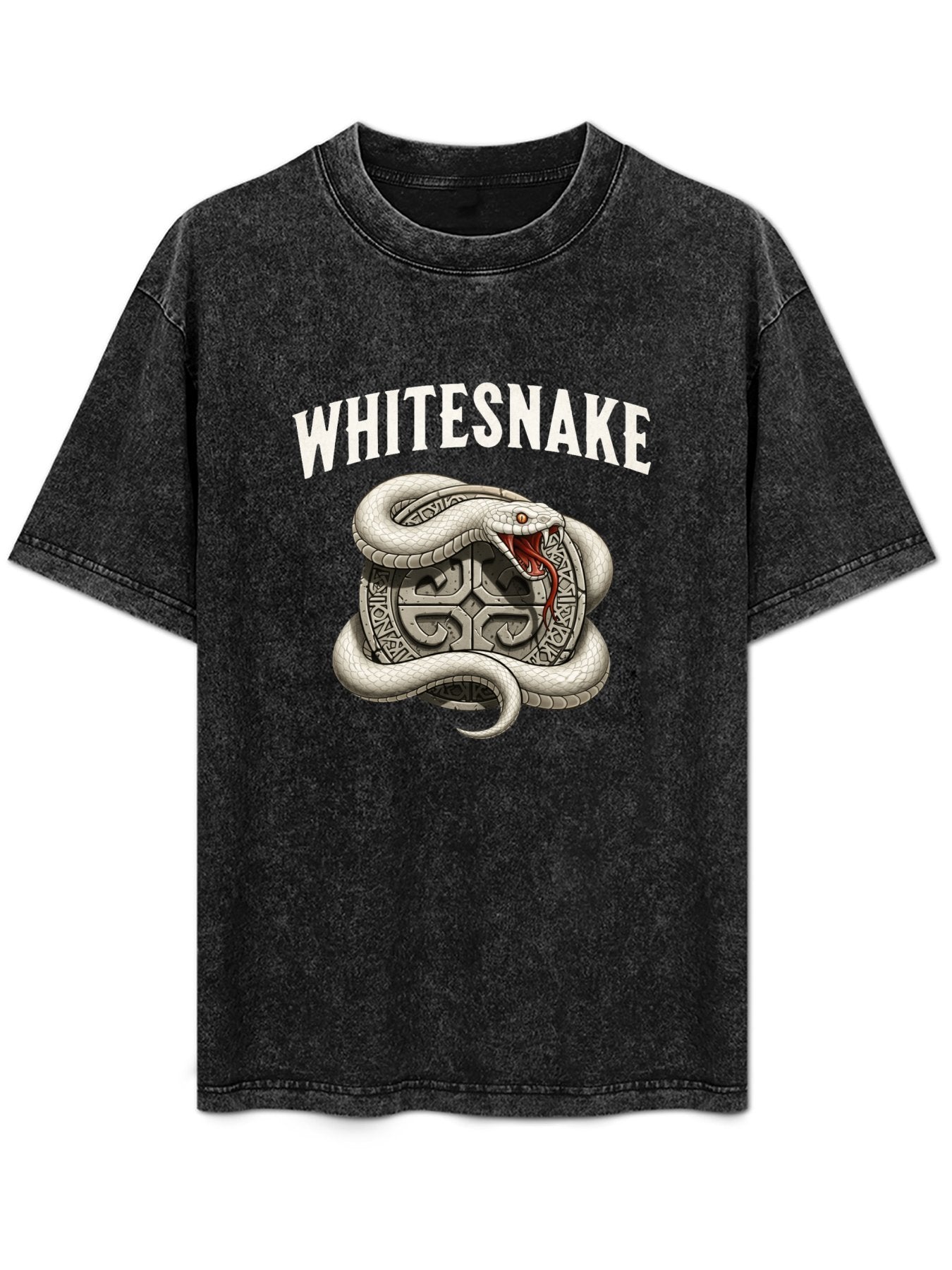 Vintage Washed Whitesnake Coiled Serpent Graphic T-Shirt