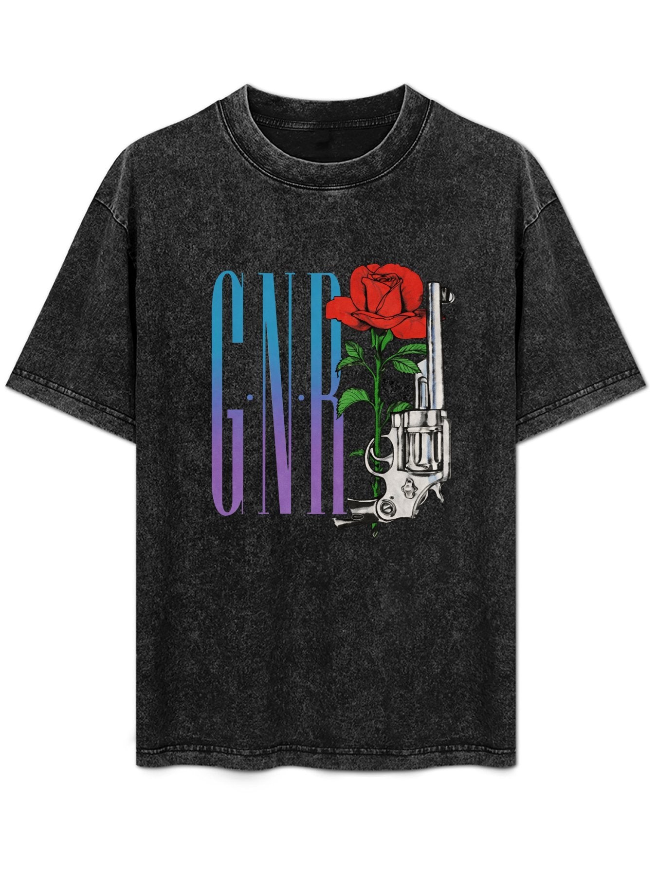 Guns N’ Roses GNR Rose and Revolver Graphic T-Shirt