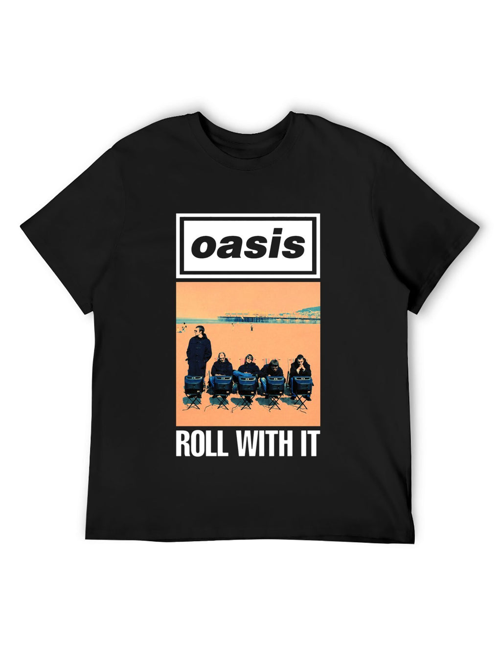 Oasis “Roll With It” Beach Photo Graphic T-Shirt