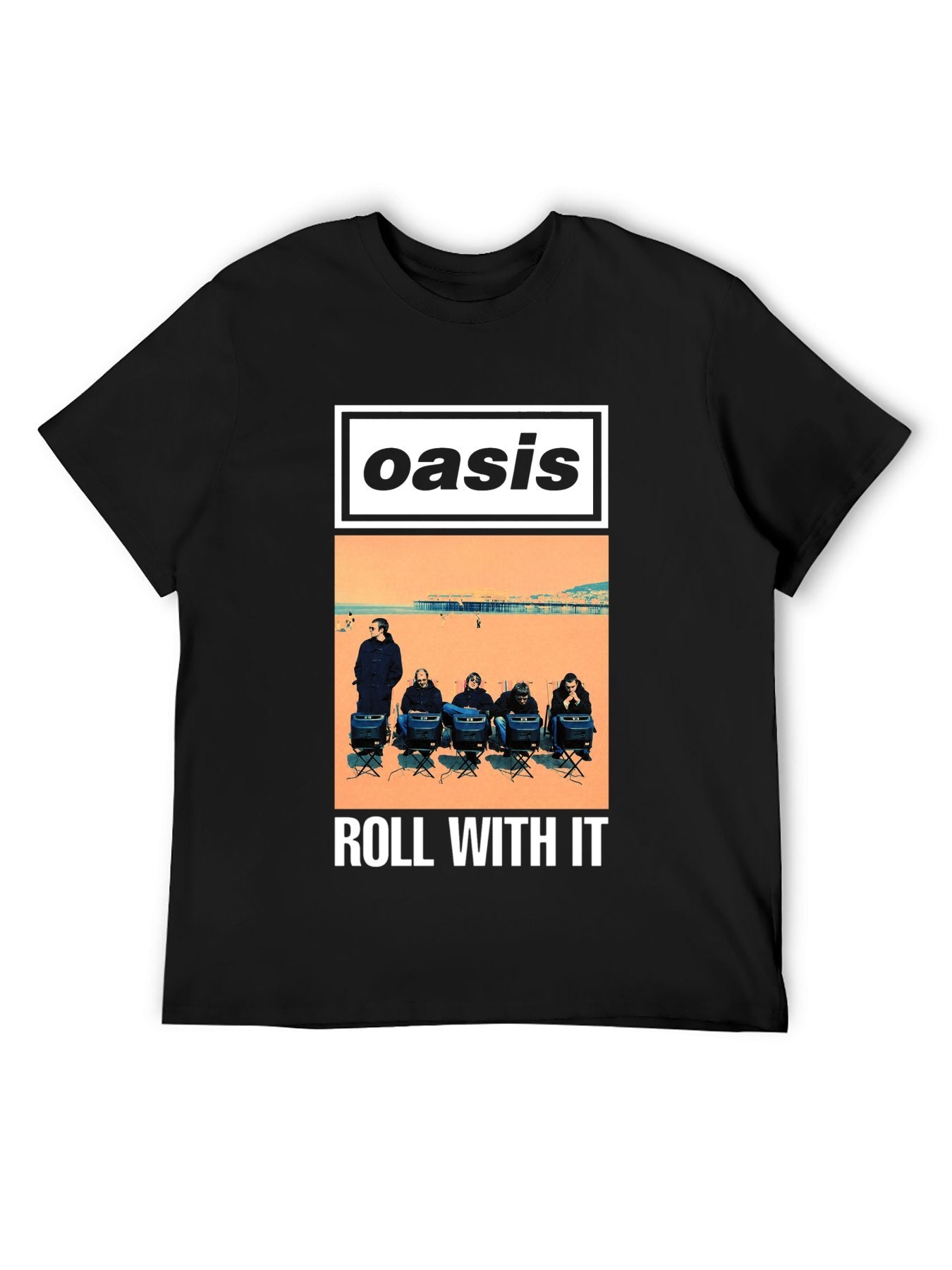 Oasis “Roll With It” Beach Photo Graphic T-Shirt