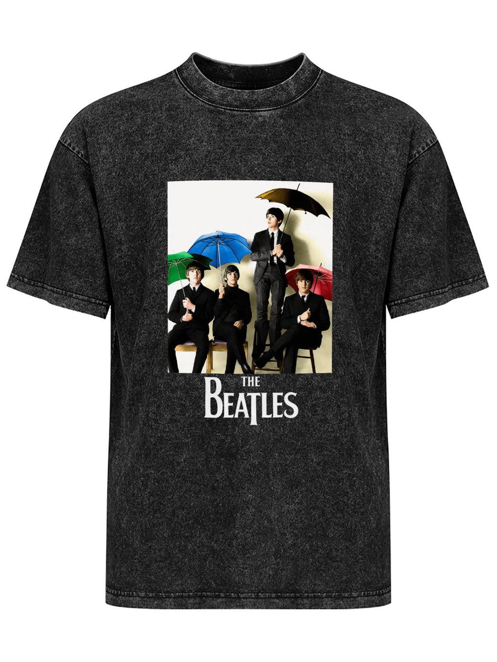 Vintage Washed The Beatles Umbrella Band Graphic T-Shirt