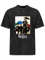 Vintage Washed The Beatles Umbrella Band Graphic T-Shirt