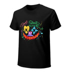 Good Luck Graffiti Smile Graphic Black T-Shirt
