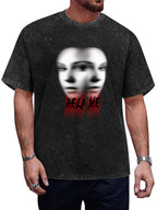 Help Me Distorted Faces Vintage Washed T-Shirt