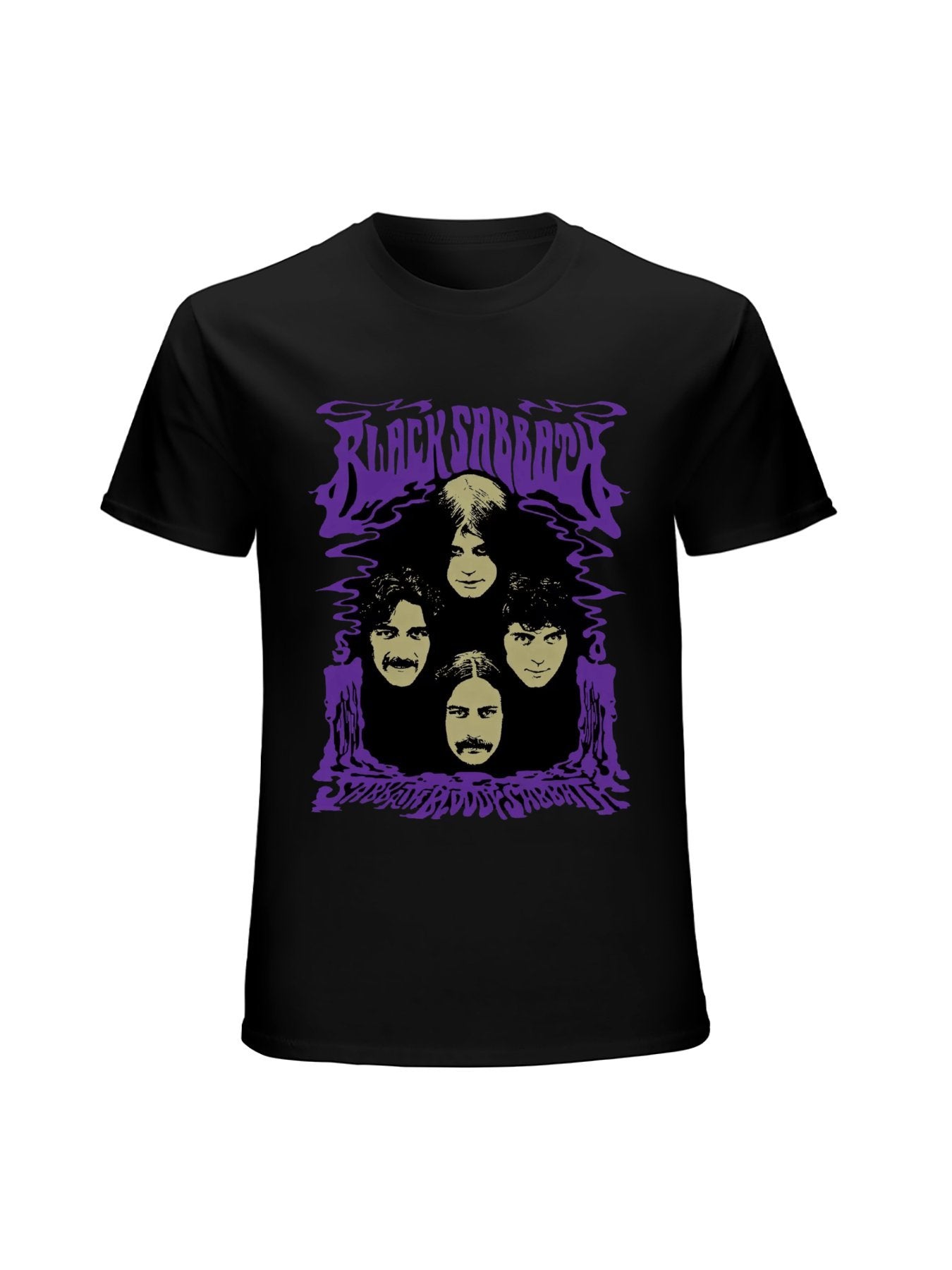 Black Sabbath Band Faces Retro Psychedelic T-Shirt