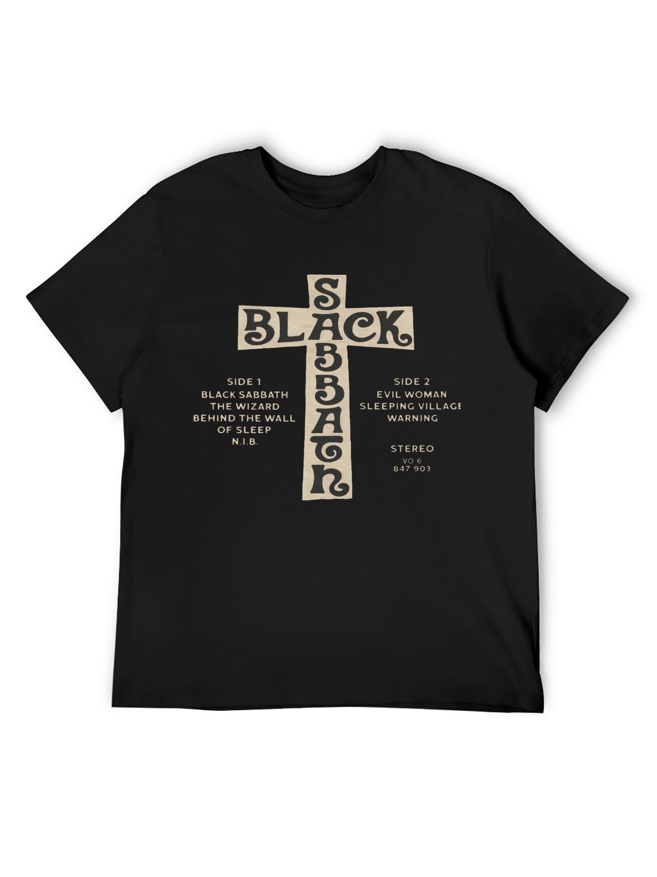 Black Sabbath Cross Tracklist Vintage Album T-Shirt