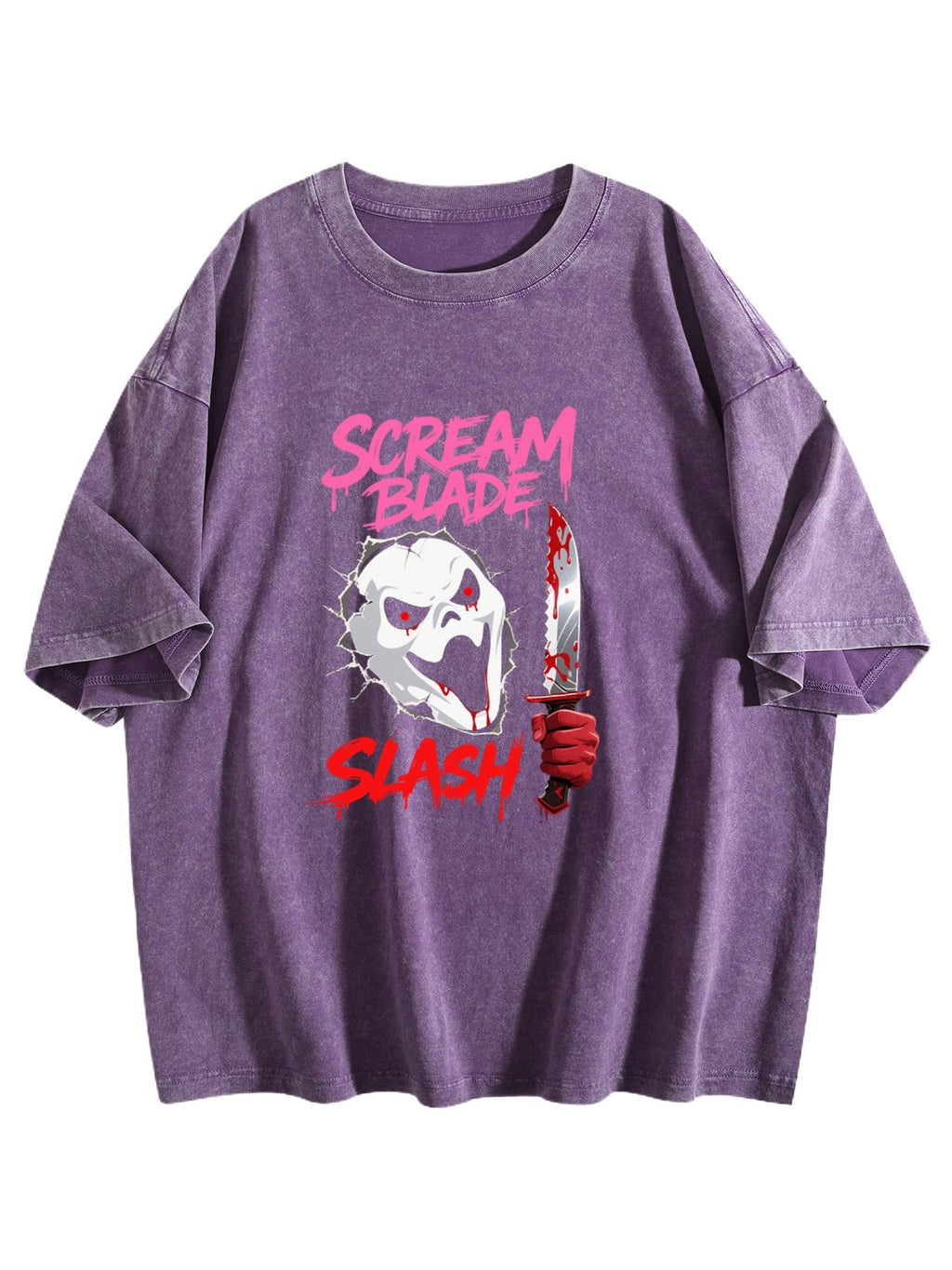 Scream Blade Slash Horror Graphic Washed T-Shirt