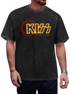Vintage Washed KISS Burning Stages Graphic T-Shirt