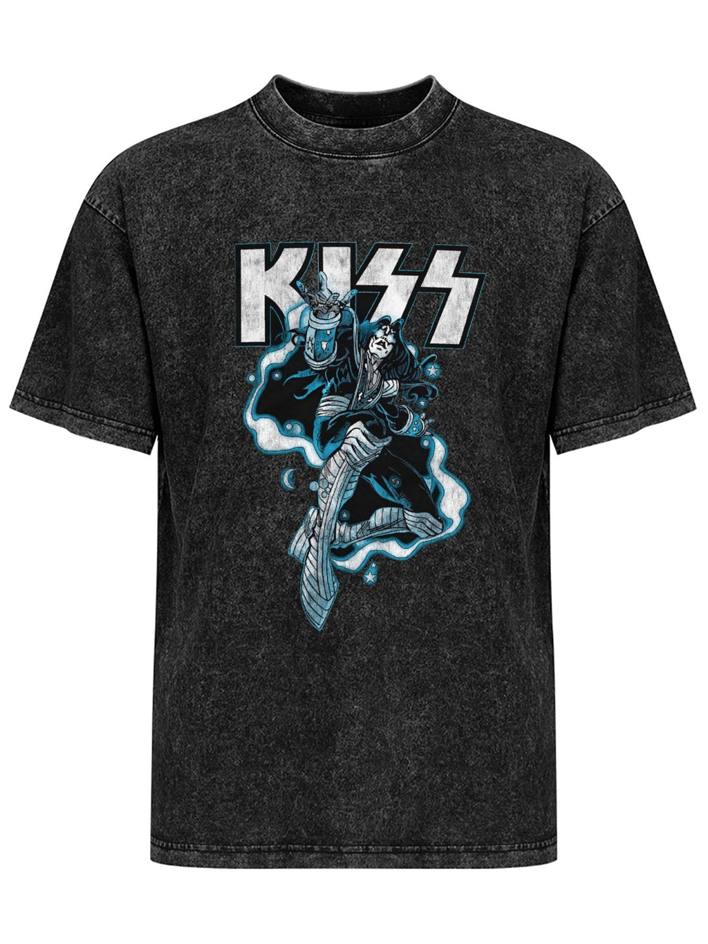 Vintage Washed KISS Cosmic Rock Star Graphic T-Shirt