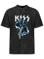 Vintage Washed KISS Cosmic Rock Star Graphic T-Shirt