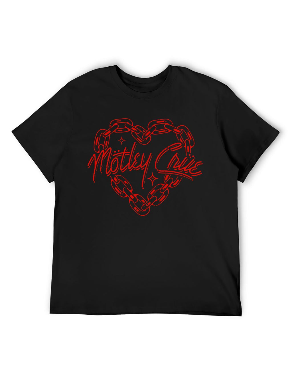 Mötley Crüe Chain Heart Logo Graphic T-Shirt