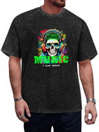 Music Skull Headphones Vintage Washed T-Shirt