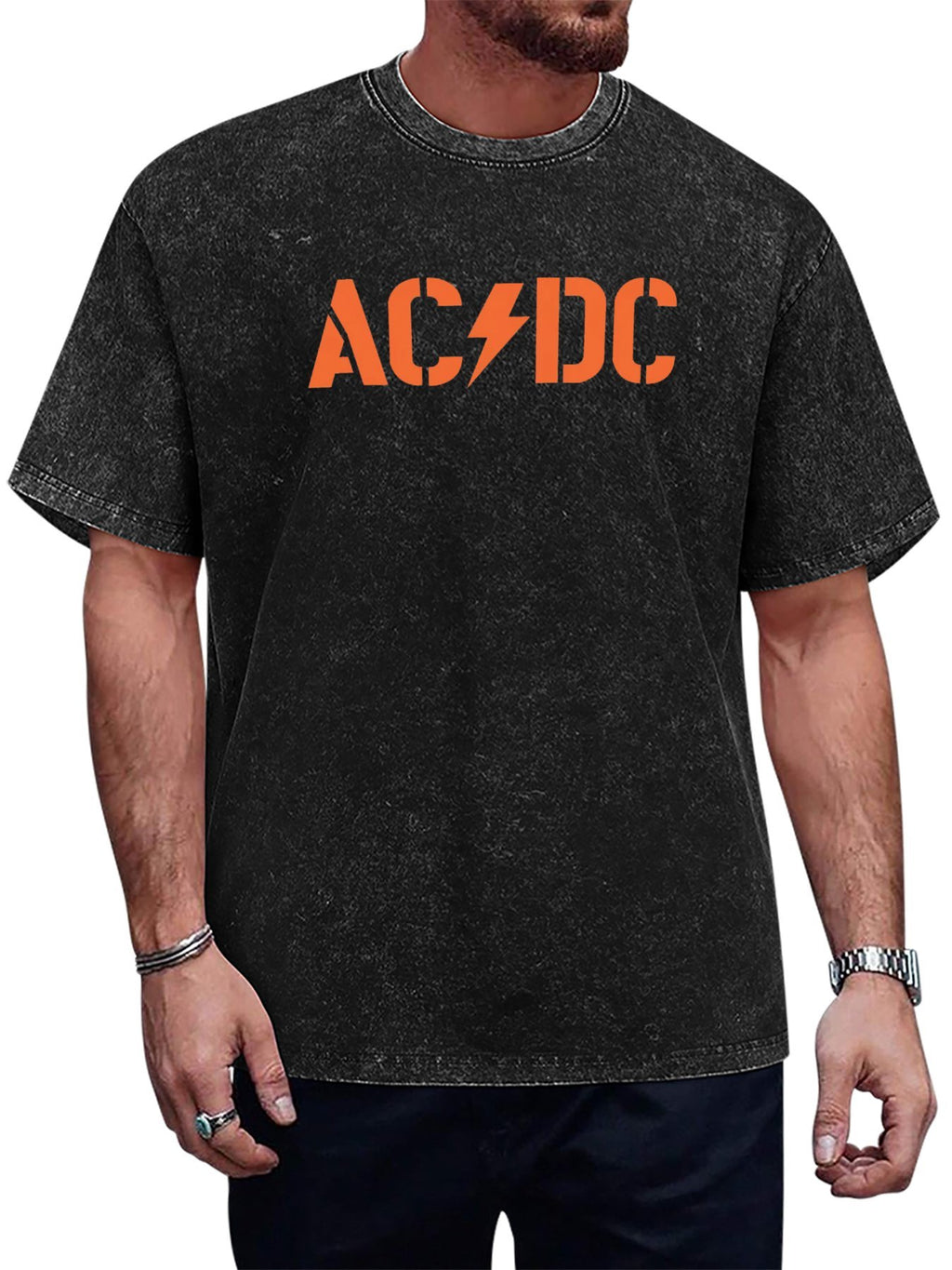 AC/DC Orange Logo Graphic T-Shirt