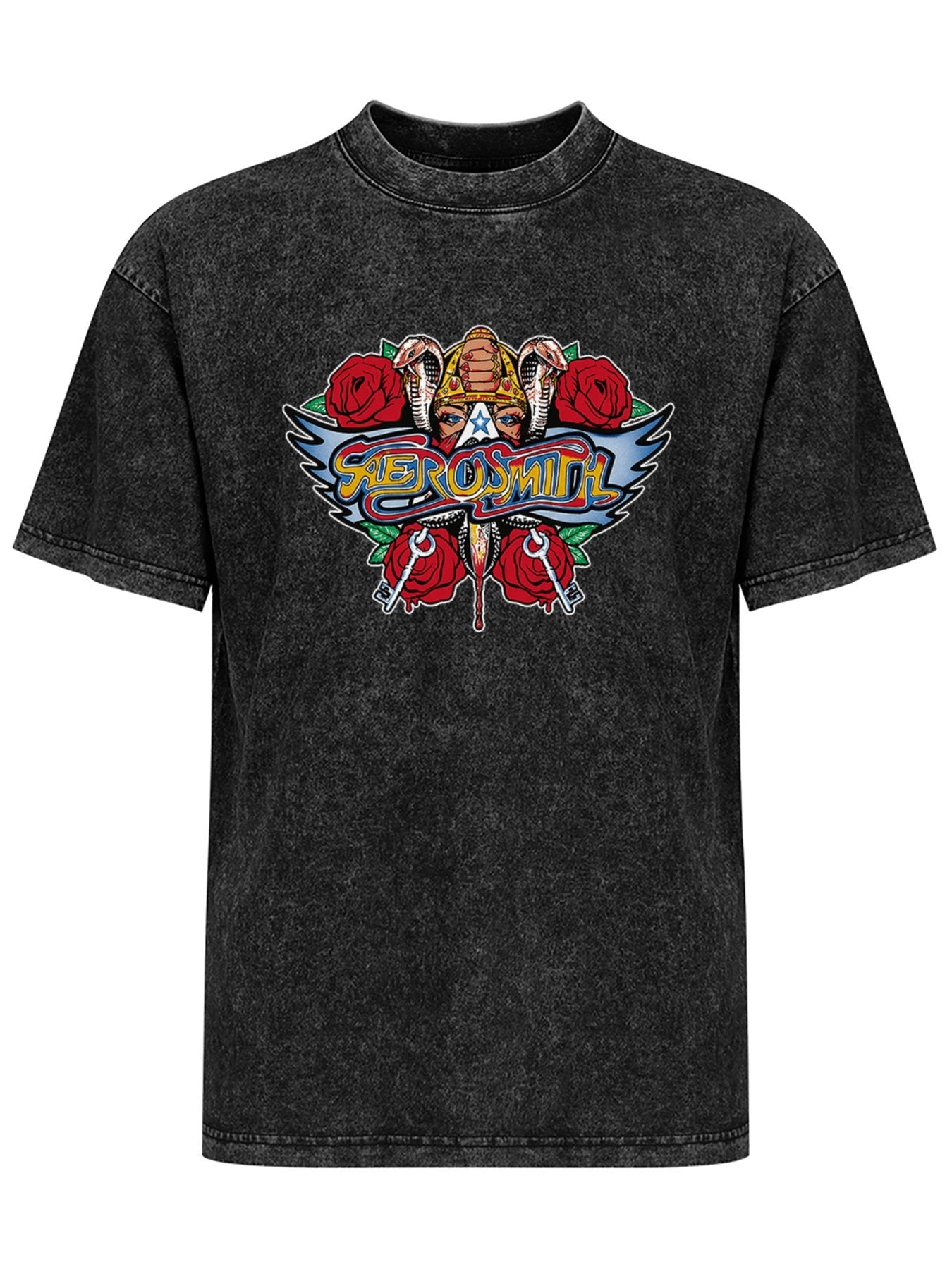 Aerosmith Winged Logo Roses and Cobras Graphic T-Shirt