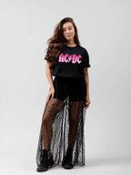 AC/DC Pink Metallic Logo Graphic T-Shirt