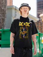 AC/DC Guitarist Ace Card Vintage Rock T-Shirt