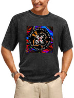 Vintage Washed KISS Rock and Roll Over Psychedelic Graphic T-Shirt
