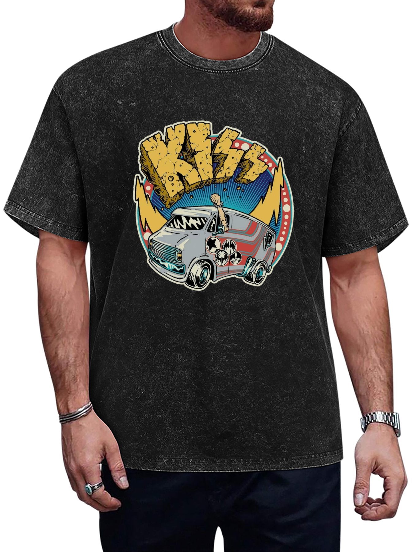 Vintage Washed Van Halen Rock Van Graphic T-Shirt Main image