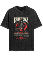 Vintage Washed Crocodile Rock Star Graphic T-Shirt