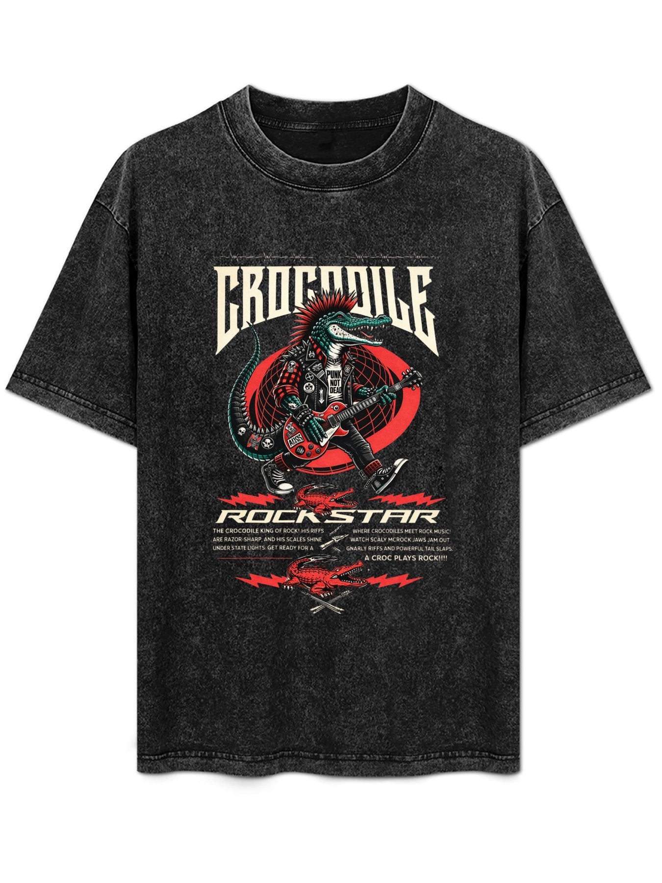 Vintage Washed Crocodile Rock Star Graphic T-Shirt