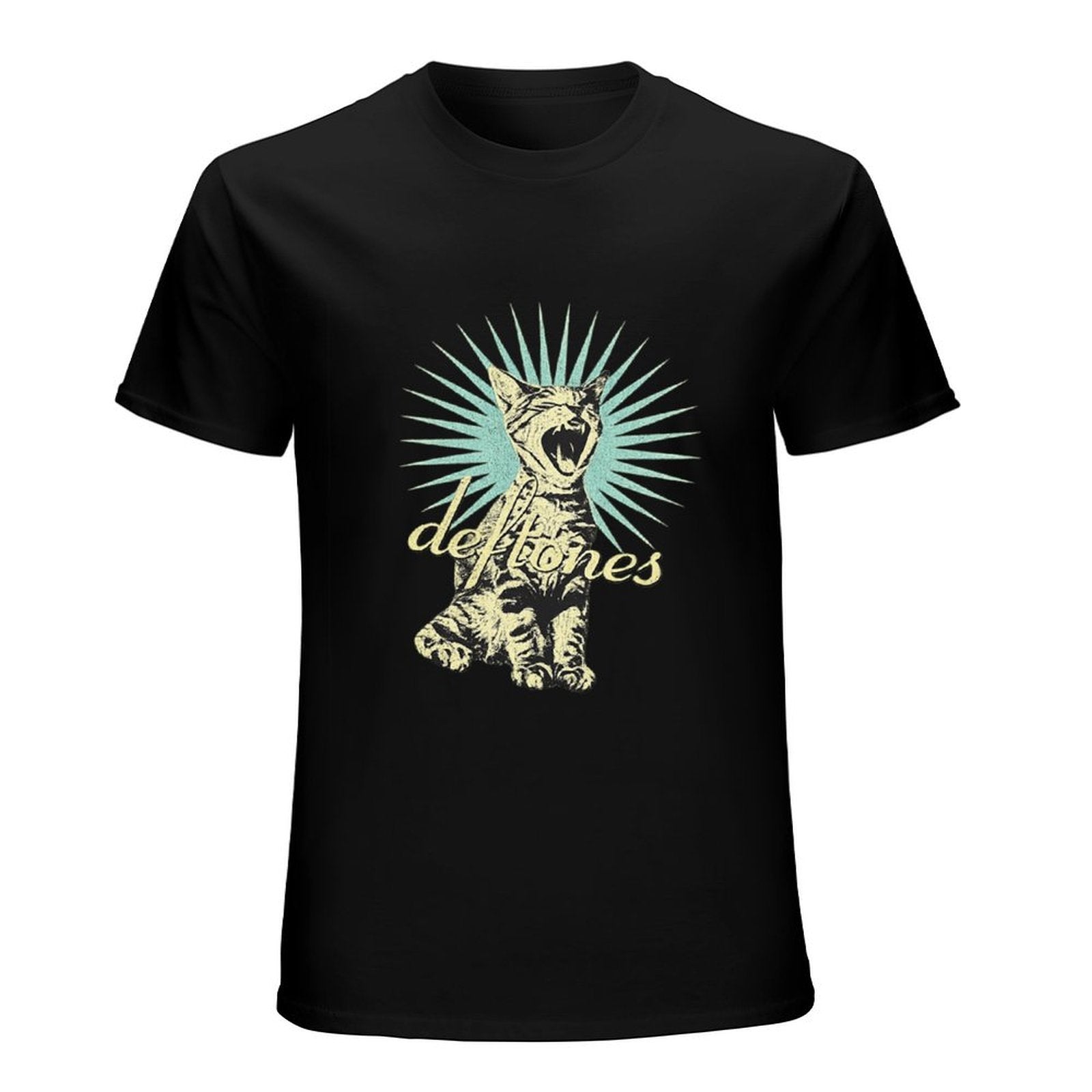 Deftones Cat Graphic Black T-Shirt