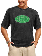 AC/DC Green Shamrock Logo Graphic T-Shirt