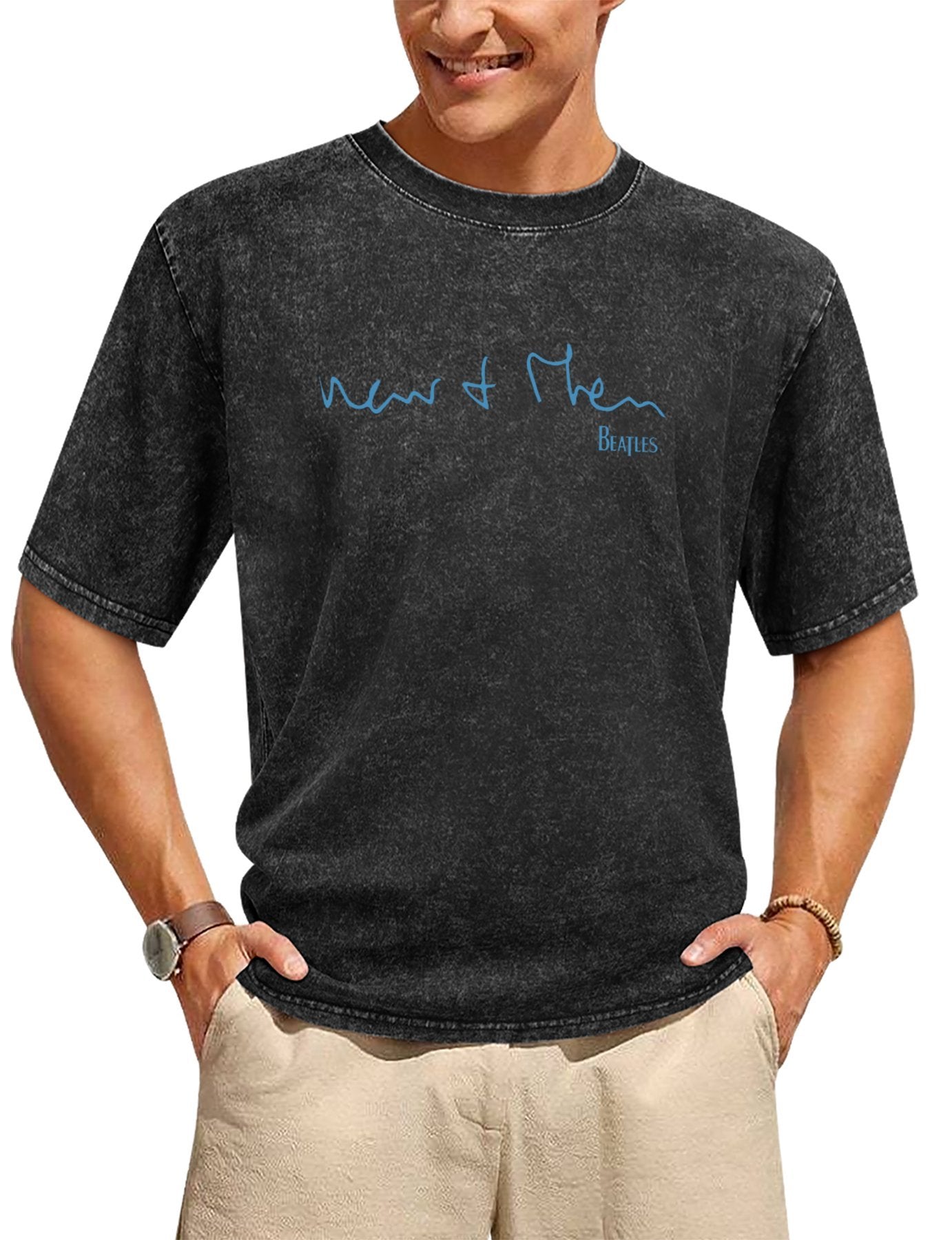 The Beatles Now and Then Handwritten Logo Graphic T-Shirt Secondary image