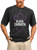 Vintage Washed Black Sabbath Purple Cross Graphic T-Shirt